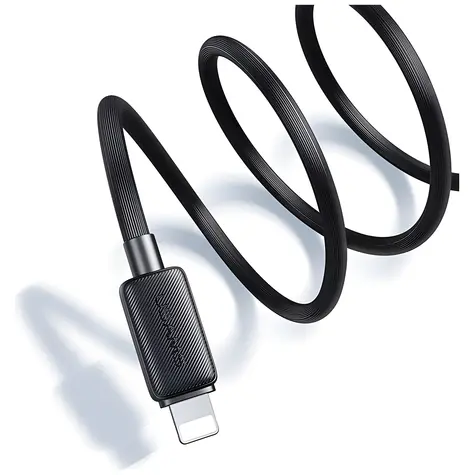 USAMS KY Series US-SJ689 čierna / Dátový kábel / USB-A - Lightning / 1m / 2,4A