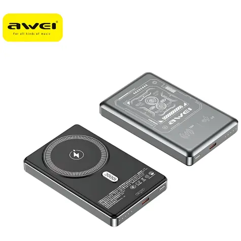 Awei PA-31 sivá / Powerbanka / MagSafe / 10000 mAh / 15 W