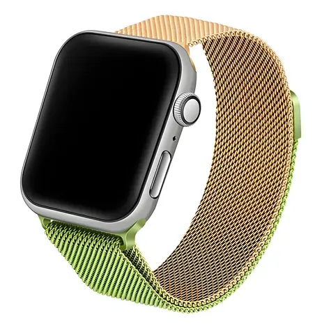 Beline Steel zeleno-zlatá / Opasok pre Apple Watch / 38/40/41 mm / nerezová oceľ