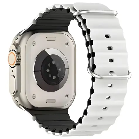 Beline Silicone Waves bielo-čierny / Remienok pre Apple Watch / 38/40/41 mm