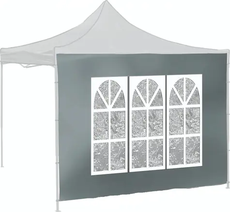 Cattara WINDOW šedá / Bočnice pre párty stan / 2x3 m / 420D / Vodeodolná