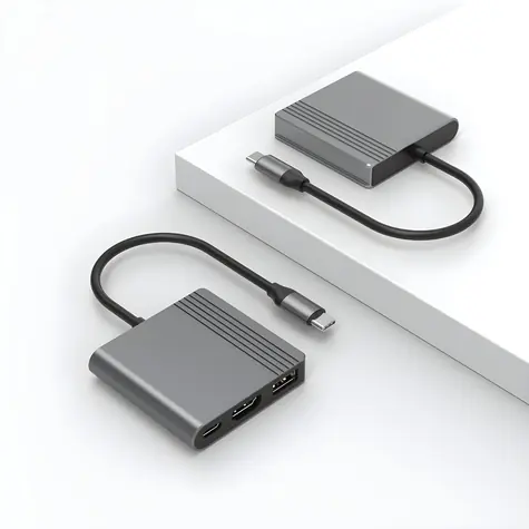 USB-C Multiport adaptér 3v1 šedá / Adaptér / HDMI 4K 60Hz / USB-A / USB-C PD 90W