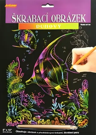 Škrabací obrázok Dúhový Ryby SCD-EP100 / Škrabací obrázok / 20 x 25 cm / od 6 rokov