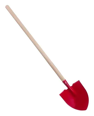 Detský rýľ špicatý červený s drevenou násadou / Záhradné náradie pre deti / 80 cm / od 3 rokov