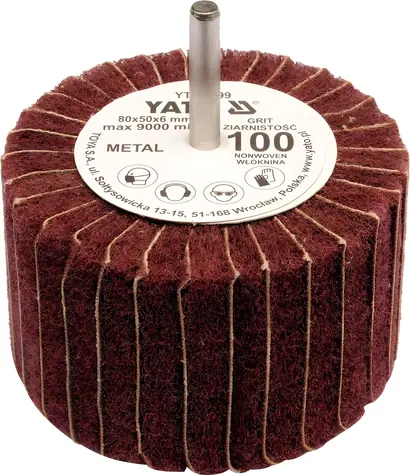 YATO Kotúč lamelový radiálny 80x50 / Brúsny kotúč / Zrnitosť 200 / Priemer stopky 6 mm