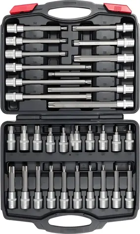 YATO Sada nástrčných hlavíc Torx 1/2" / Sada bitov / T20-T70 / 32 ks