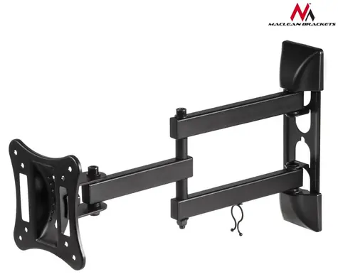 Maclean MC-719 čierna / Nástenný držiak pre TV + monitor / 13-27" / VESA 100x100 / nosnosť 15 kg