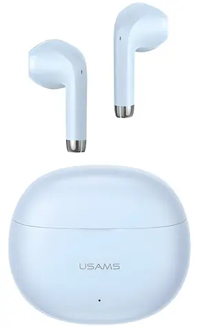 USAMS YO17 Rhymbo TWS modrá / Slúchadlá / Bluetooth 5.3 / 13 mm reproduktor / 35 mAh + 400 mAh