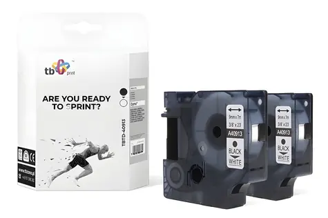 Kompatibilná páska TBTD-40913 pre Dymo čierna/biela / Páska do štítkovača / 9 mm / 7 m / D1 / 2 ks