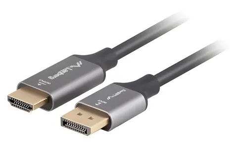 Kábel DisplayPort(M) - HDMI(M) 1,8 m čierno-strieborná / Kábel / 4K / M/M