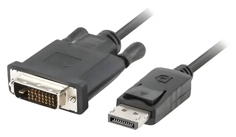 Kábel DisplayPort - DVI-D(24+1) čierny / Video kábel / 1 m / M/M / Full HD 1080p