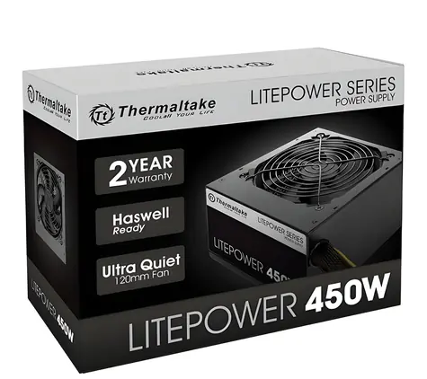 Thermaltake Litepower II čierna / Napájací zdroj / 450 W / aktívny PFC / 120mm ventilátor