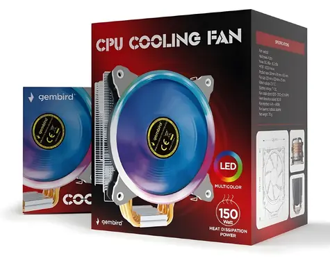 Huracan 12 cm 150W / Chladič CPU / 4-pin / Multicolor LED