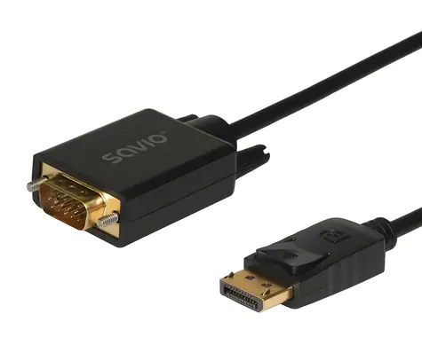 CL-203 čierna / Kábel DisplayPort - VGA (D-Sub) / 1,8 m / max. 1920x1200 / DP 1.1