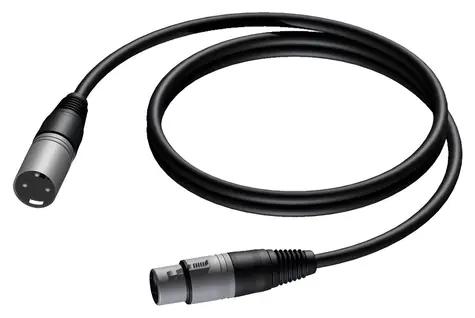 Procab XLR čierna / Kábel / XLR (M) - XLR (F) / 5 m