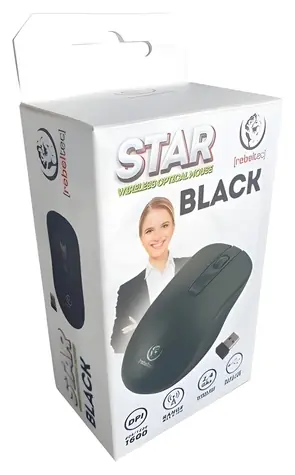 Rebeltec STAR čierna / Myš / Bezdrôtová / 800/1000/1600 DPI