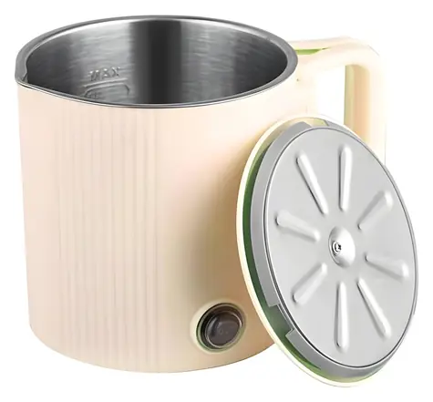 Cestovná elektrická kanvica 2v1 béžová / Turistická kanvica / 0,8 l / 600 W / skladacie madlo