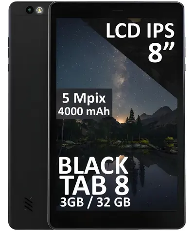 BlackTAB8 3GB/32GB čierna / Tablet / 8" IPS / 1200x1920 / 4G LTE / Android 14 / 4000mAh