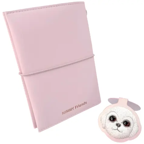 Nimmy Big Eyed Pet 2.0 Dog ružová / Zápisník s perom / Umelá koža a textil