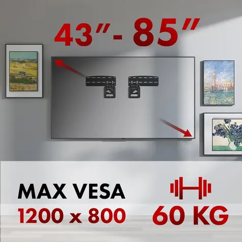 Nástenný držiak TV MC-806N / Držiak pre TV / 43-85"