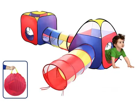 Detský hrací stan 4v1 Kocka-Tunel-Iglu / Hrací stan / 270x210x95 cm