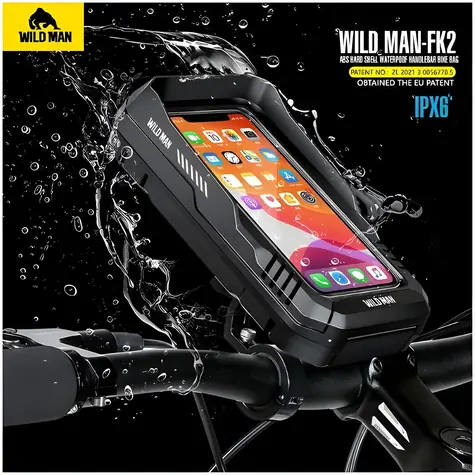 WILDMAN FK2 čierna / Puzdro na mobilný telefón na riadidlá / IPX6 / Univerzálne