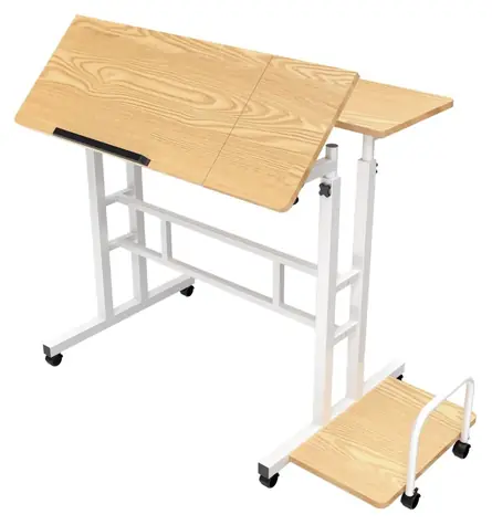 Mobilný stôl MC-124 biela / Výškovo nastaviteľný stôl / výška 67-115 cm / nosnosť 50 kg / doska 80x60 cm