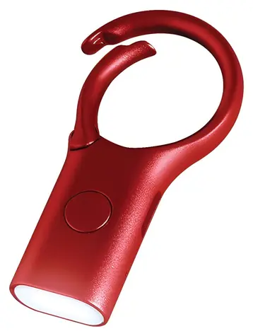 Lexon Nomaday LL136DR tmavo červená / Kľúčenka / LED svietidlo / USB-C nabíjanie