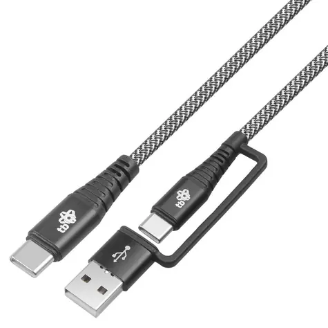 USB-C - USB-C kábel 2v1 s adaptérom USB-A / dátový kábel / 1,2 m