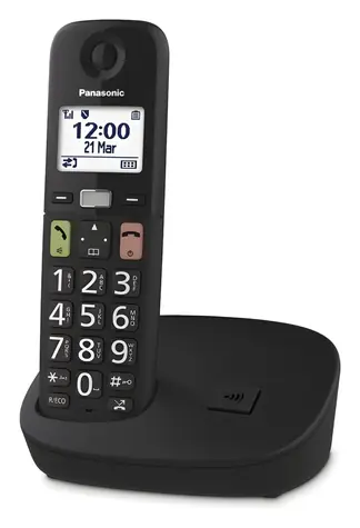 Panasonic KX-TGU110FXB čierna / Bezdrôtový telefón / DECT / LCD displej 1,8 "/ výdrž 250 h
