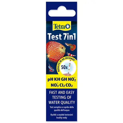 TETRA Test vody Pond 7v1 / 50 ks / pH, KH, GH, NO2, NO3, Cl2, CO2