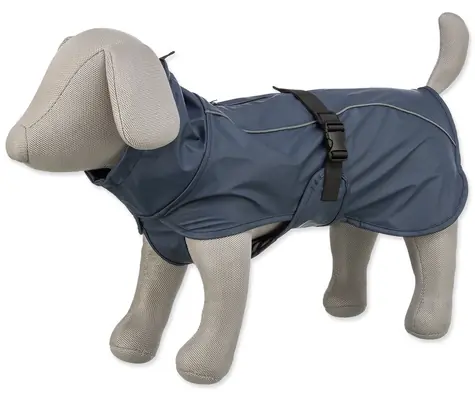 TRIXIE Pláštenka BE NORDIC Husum M 50 cm tmavo modrá / Pre psov / Vodeodolná a vetruodolná / Reflexné prvky