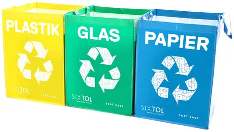 SIXTOL SORT Easy 3 BASIC DE 3 x 36 l / Tašky na triedený odpad / 30x30x40 cm / 3 ks