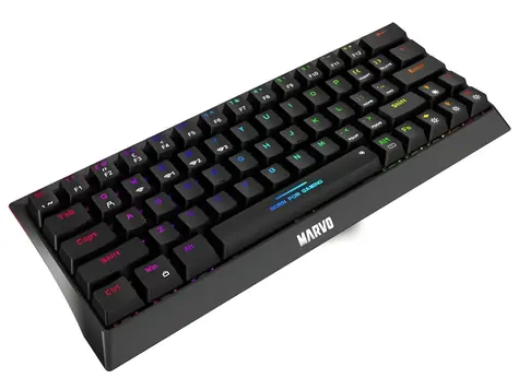 Marvo HECATE 61WR čierna / Klávesnica / mechanická / Tri-mode / RGB podsvietenie / červené spínače