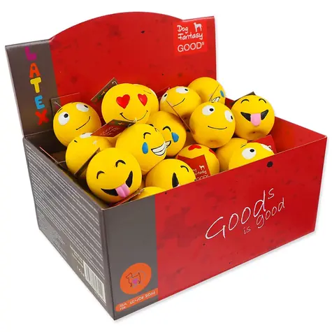 Dog Fantasy Latex Emoji Ball mix / Hračka pre psov / Guma / 1 ks