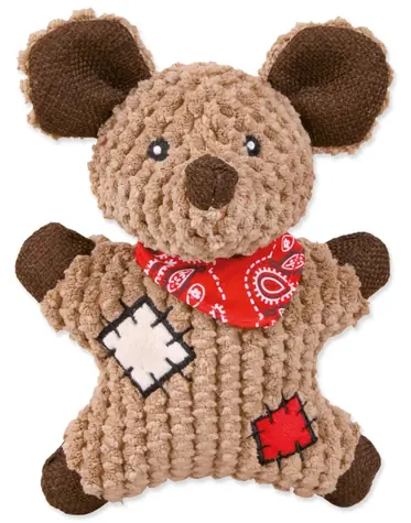 TRIXIE Hračka myš s náplasťou béžová 19 cm / Juta / So zvukom / Pre malých a stredných psov