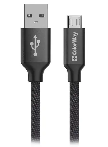 Colorway čierna / Dátový kábel / USB-A - Micro USB / 2,4 A / 2 m