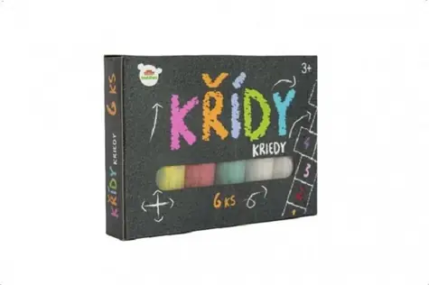 Teddies Chodníkové kriedy farebné 6 ks / Kriedy / Okrúhle / Tabule, drevo, asfalt
