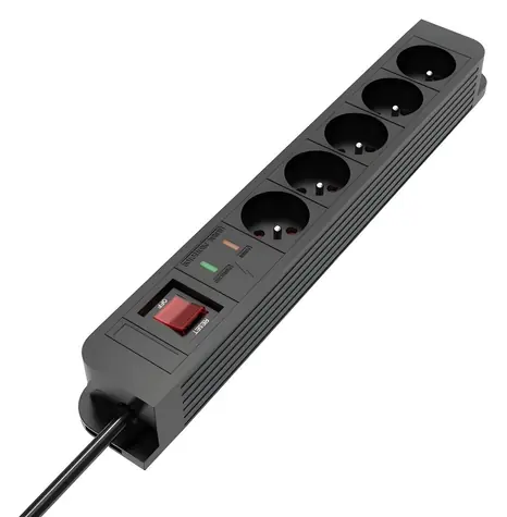 TB Touch Energy prepäťová ochrana 3 m / Predlžovací kábel / 5 zásuviek / Vypínač napájania / 2300 W