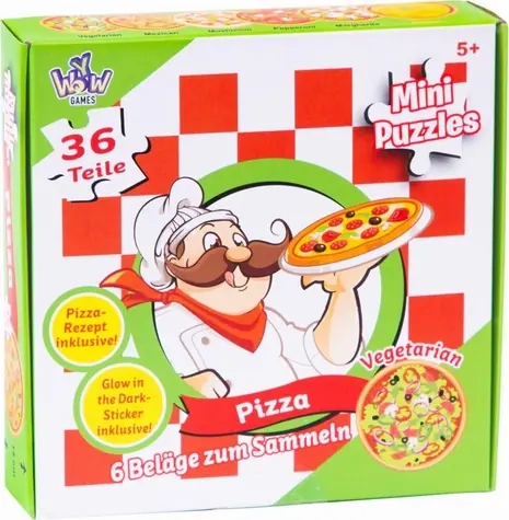 Okrúhle puzzle Pizza mix / Puzzle / 36 dielikov / priemer 15 cm