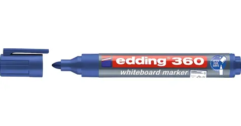 Edding 360 modrá / Popisovač na biele tabule / okrúhly hrot / šírka stopy 1,5-3 mm