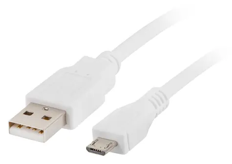 Lanberg Kábel USB-A - Micro-USB biela / Dátový kábel / USB 2.0 / 1 m