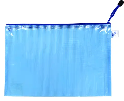 KARTON P+P Obálka so zipsom sieťovaná modrá / Obálka / A4 / zips / plast / 34x24x0,4 cm