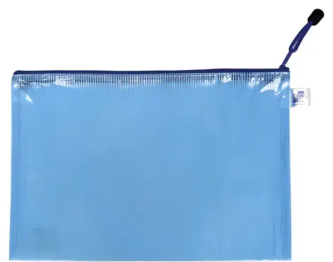 KARTON P+P Obálka so zipsom sieťovaná A5 modrá / Obálka / Plast / Zip / 23 x 17 cm