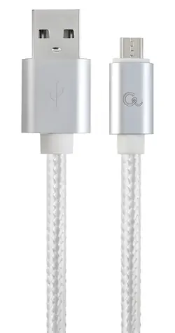 Cablexpert USB-A - Micro-USB strieborná / USB kábel / opletený / 1,8 m