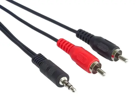 PremiumCord kábel Jack 3.5mm - 2x CINCH čierny / Kábel / 3.5mm Jack (M) - 2x CINCH (M) / 1,5m