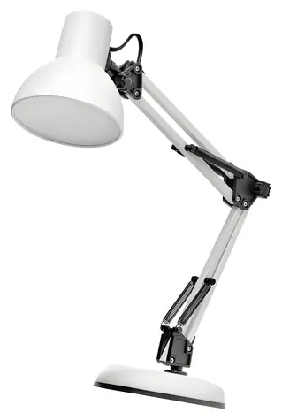 Emos Lucas biela / Stolová lampa / Pätica E27 / Kov / IP20