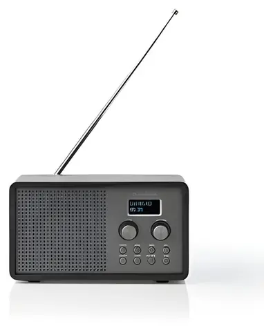 Nedis DAB+ rádio / Stolné prevedenie / DAB+ / FM / 1.3" displej / napájanie z batérie alebo USB / 4.5 W