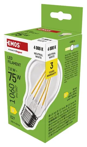 GP MET LED žiarovka A60 E27 7,8W neutrálna biela / LED žiarovka / 1060 lm / 4000K / náhrada 75W