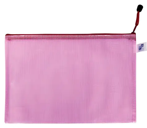 KARTON P+P Obálka so zipsom sieťovaná A5 ružová / Obálka / Plast / Zip / 23 x 17 cm
